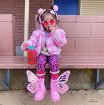GLITTER BUTTERFLY SHOES - PINK