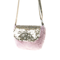 Shimmer Sequin Fur Bag Lilac